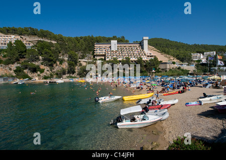 Strand von Puerto San Miguel, Ibiza, Balearen, Spanien Stockfoto