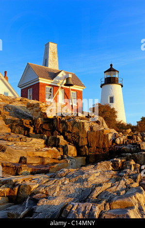 Pemaquid Point Light Station, Muscongus Bay, Bristol, Maine, USA. 1827 Stockfoto