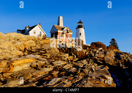 Pemaquid Point Light Station, Muscongus Bay, Bristol, Maine, USA. Stockfoto