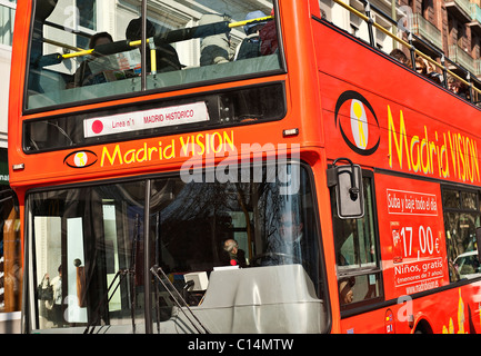 Madrid Vision-City-Tour-Bus, Madrid, Spanien Stockfoto