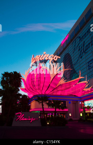 Neon-Schilder von The Flamingo Hotel Casino Stockfoto