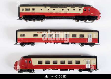 Märklin Trans Europa Express (TEE)-Modell-Eisenbahn-set Stockfoto