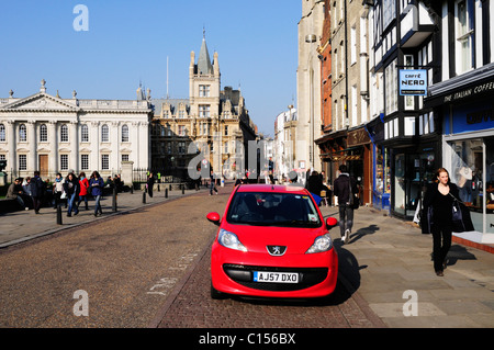 Straßenszene in Kings Parade, mit Blick auf The Senate House und Gonville and Caius College, Cambridge, England, UK Stockfoto