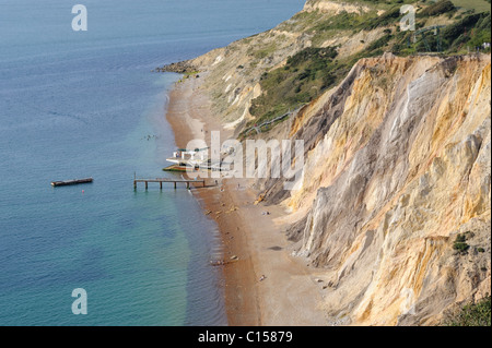 Klippen in der Alum Bay, Isle Of Wight, Großbritannien Stockfoto