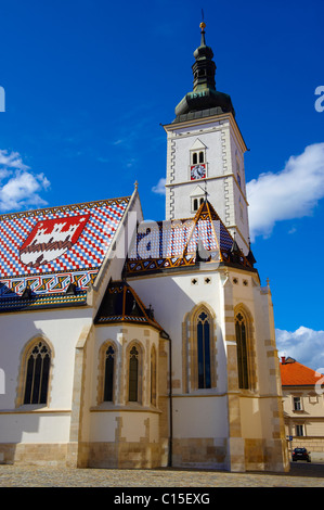 Späte gotische Kirche von St. Markus Kirche (Crkva Sv. Marka), Zagreb, Kroatien Stockfoto