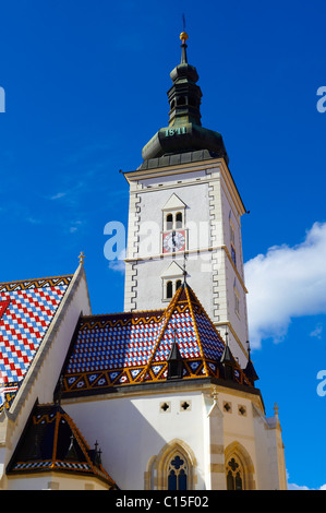 Späte gotische Kirche von St. Markus Kirche (Crkva Sv. Marka), Zagreb, Kroatien Stockfoto