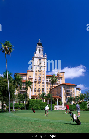 Golfer vor der Biltmore Hotel, Coral Gables, Miami, Florida, USA Stockfoto