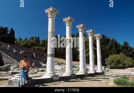 Asklepion oder Asklepieion, Heilung Tempel-Ruinen, Kos, Dodekanes, Griechenland Stockfoto