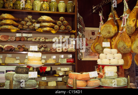 Bruno e Franco Feinkostgeschäft, Bologna, Emilia-Romagna, Italien Stockfoto