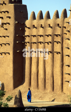 Schlamm Ziegel oder Adobe Architektur, große Moschee von Djenné, Djenne, Mali, Afrika Stockfoto