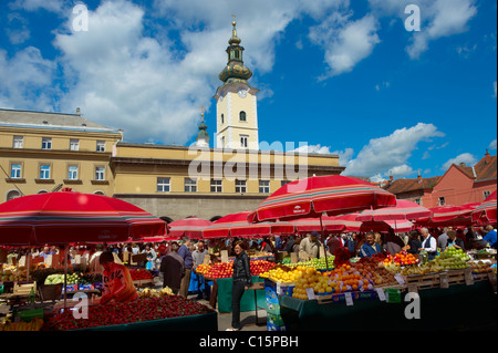 Dolac Obst & Gemüsemarkt [Tržnica Dolac], Zagreb, Kroatien Stockfoto