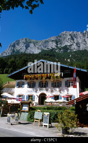 Restaurant Alpenhof, See Hintersee, Ramsau, Berchtesgadener Land, Bayern, Deutschland Stockfoto