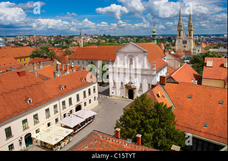 Barocke Fassade des Jesuiten Crkva Sv. Katarine [St.-Katharinen-Kirche] Gradec, St, Zagreb, Kroatien Stockfoto