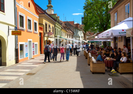 Cafés & Restaurants in Ivana Tkalčića, Zagreb, Hrvatska, Kroatien Stockfoto