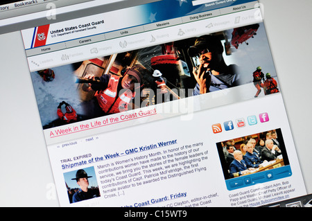 Website der United States Coast Guard Stockfoto