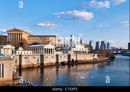 Die Delaware Water Works und Kunstmuseum, Philadelphia, Pa, Pennsylvania, USA Stockfoto