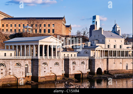 Die Delaware Water Works und Kunstmuseum, Philadelphia, Pa, Pennsylvania, USA Stockfoto