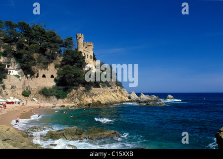 Burg in Lloret de Mar, Costa Brava, Katalonien, Spanien, Europa Stockfoto