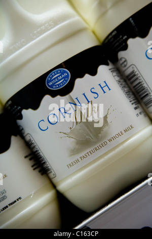 Robert Wiseman Cornish pasteurisierte Milch Stockfoto