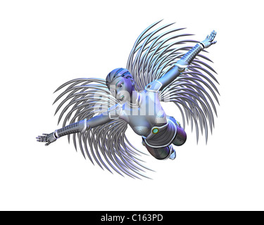 Android Angel - fliegen Stockfoto