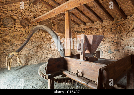 Ein Pferdemühle oder Gin an das Ecomuseo De La Alcogida in Tefia auf der Kanarischen Insel Fuerteventura Stockfoto