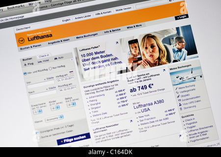 Website von Lufthansa Airlines Stockfoto