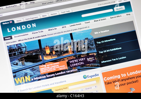 Website für London Tourist guide Stockfoto