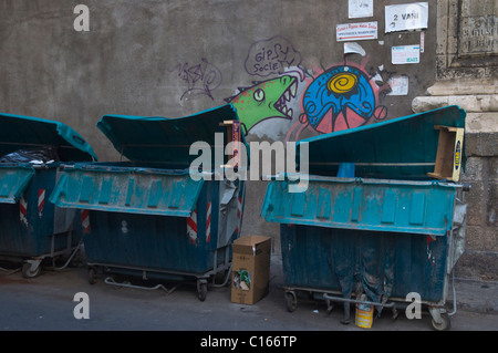 Siedlungsabfälle Behälter Catania-Sizilien-Italien-Europa Stockfoto