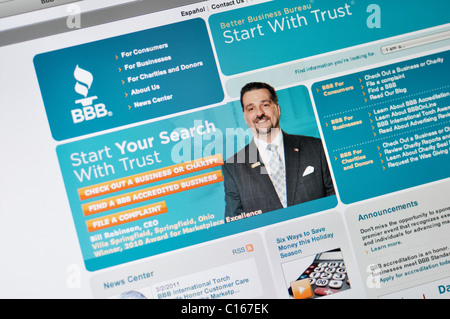 BBB - bessere Business Bureau website Stockfoto