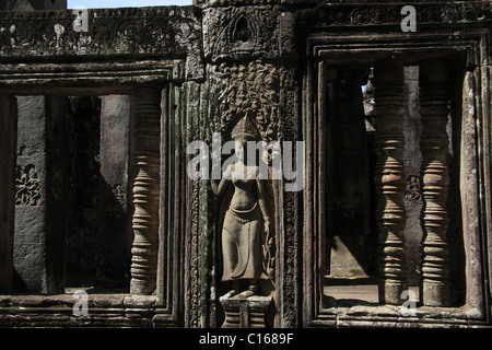 Apsaras in der Außengalerie des Bayon, ein Tempel befindet sich in der königlichen Stadt Angkor Thom, Angkor archäologischer Park Stockfoto