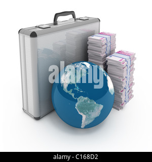 Globale Investment-Konzept isoliert auf weiss Stockfoto
