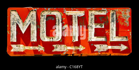 verwitterte Motel-Schild an der alten Route 66 Stockfoto