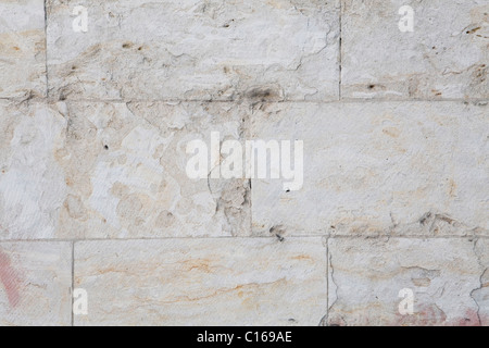 Detail von einer alten Steinmauer, die ideal für einen Hintergrund oder eine Vorlage Stockfoto