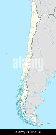 Illustration von Chile Karte zeigt die Staatsgrenzen. Stockfoto