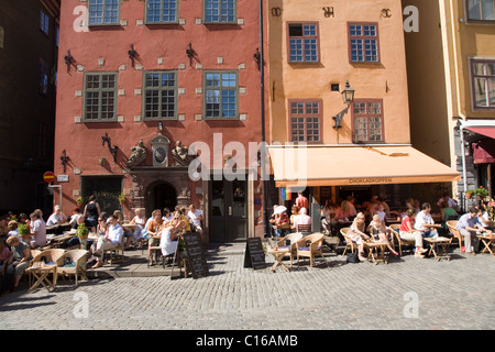 Straßencafés, Stortorget Platz, Gamla Stan, die Altstadt von Stockholm, Schweden, Skandinavien, Europa Stockfoto