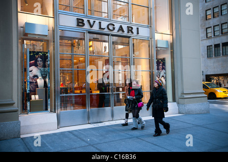 Die Bulgari-Schmuck-Shop in Midtown Manhattan in New York Stockfoto