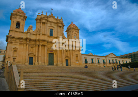 Kirche von San Nicolo di Mira am Piazza Municipio zentral Noto-Sizilien-Italien-Europa Stockfoto