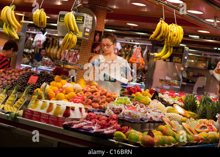 Stadt Markt - Mercado de San José, Barcelona Stockfoto