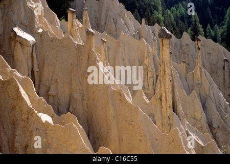 Terrestrische Pyramiden in Percha, Süd-Tirol, Italien, Europa Stockfoto