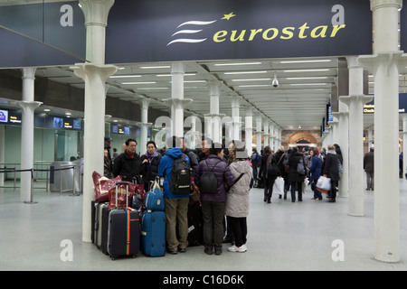 Eurostar Abfahrt - Bahnhof St Pancras - London Stockfoto