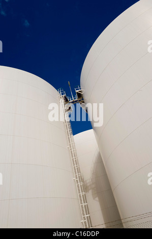 Lagertanks für die Firma Unitank für Heizöl und Diesel Kraftstoff, Berlin, Deutschland, Europa Stockfoto