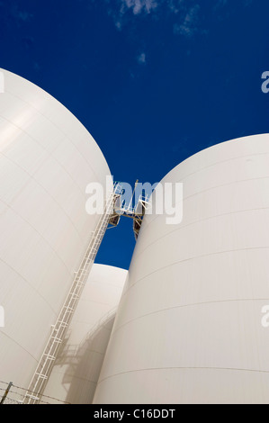 Lagertanks für die Firma Unitank für Heizöl und Diesel Kraftstoff, Berlin, Deutschland, Europa Stockfoto