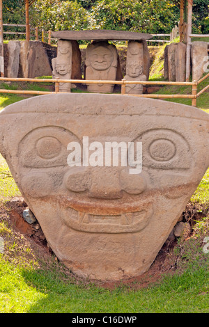 Auf San Agustin archäologische Stätte, Kolumbien, Südamerika, UNESCO-Weltkulturerbe in Huila Abteilung getroffen Stockfoto