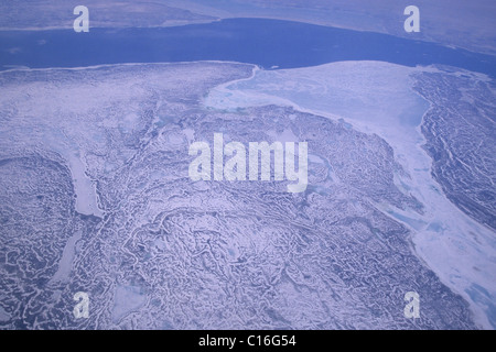 Grönland, Südspitze, Gletscher, Luftbild Stockfoto