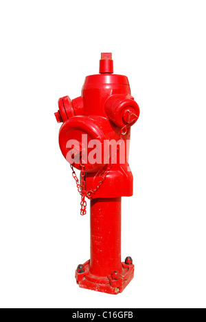 Red Fire Hydrant isoliert auf weißem Hintergrund Stockfoto