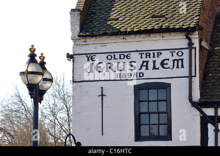 Ye Olde Reise nach Jerusalem Inn, Nottingham, England, UK Stockfoto