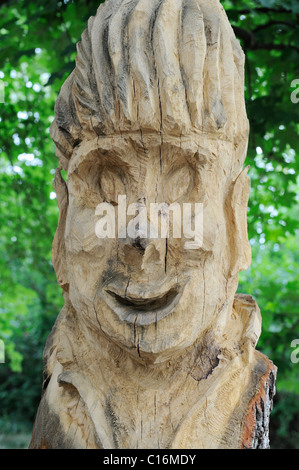 Geschnitzten Kopf, gemacht aus Holz Stockfoto