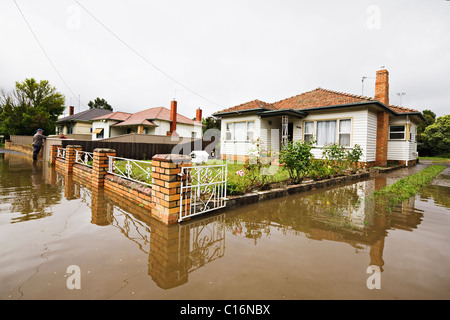 Sturzfluten Sie in der Stadt Ballarat Victoria Australien. Stockfoto