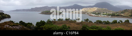 Shieldaig Panorama, West Schottland, September 2010 Stockfoto