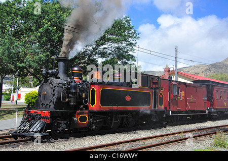 Dampfzug auf Ferrymead Heritage Park, Ferrymead, Christchurch, Region Canterbury, Südinsel, Neuseeland Stockfoto